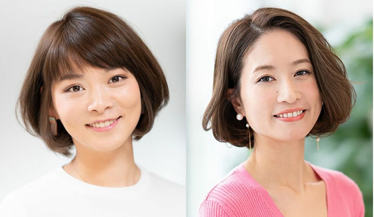 ボブのヘアスタイル 40代 面長 丸顔の顔のタイプ 大人気の前下がりショートボブやパーマのボブなどの大人のヘアのまとめ Precious Jp プレシャス