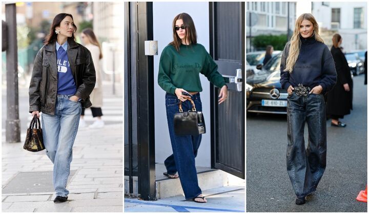 海外セレブのスウェット×デニムコーデ