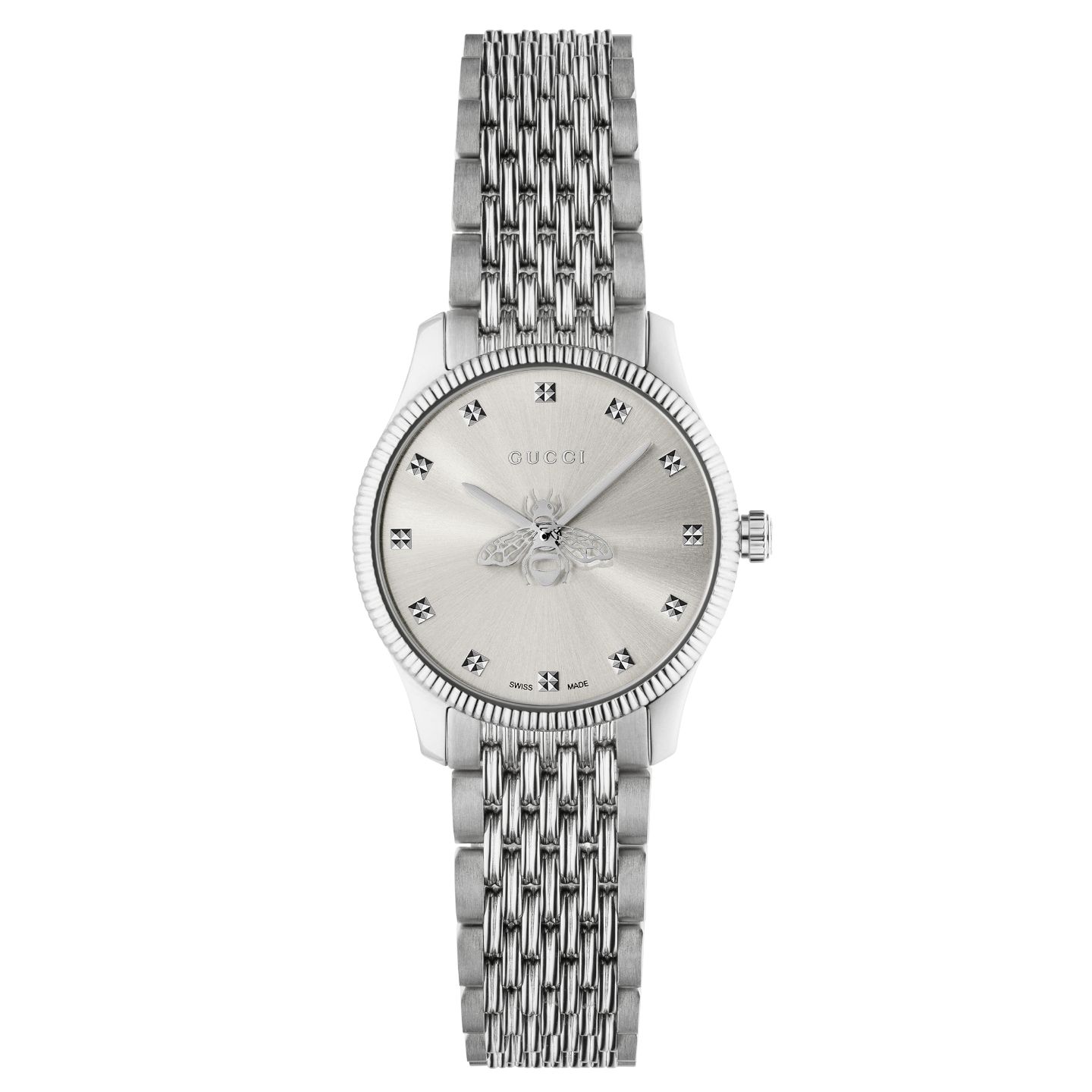 時計「G-タイムレススリム」 ¥148,000【品番:YA1265019、ケース径:29mm、ケースカラー:ステンレススチール、ダイアル:サンブラッシュシルバー、ブレスレット:ステンレススチール】