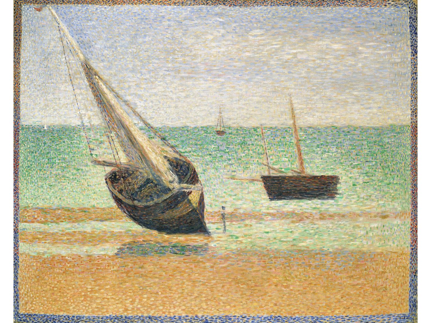 ジョルジュ・スーラ 《グランカンの干潮》1885年 ポーラ美術館蔵