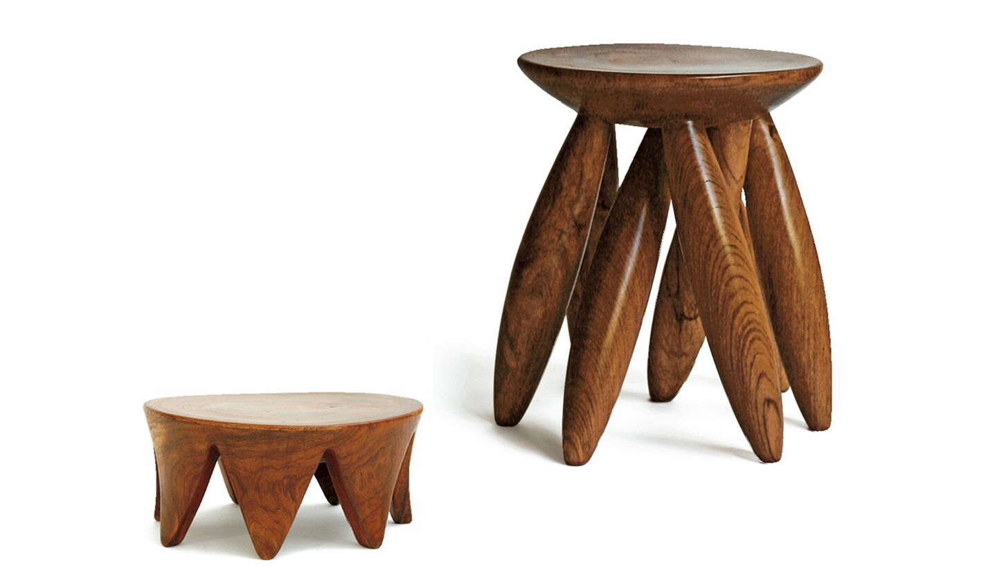 「ババグーリ」の一木造りのスツール＆椅子
