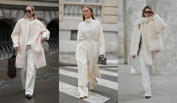 余白が成立させる「冬の白」。気張らない、余裕漂う大人の着こなし【海外スナップ】