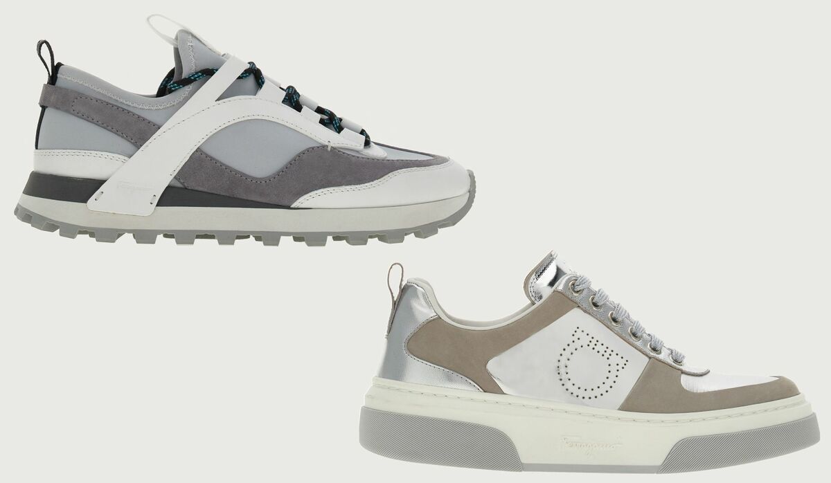 フェラガモFERRAGAMO 新品グレービジュースウェードスニーカー23.5 フェラガモFERRAGAMO 新品グレービジュースウェードスニーカー23.5