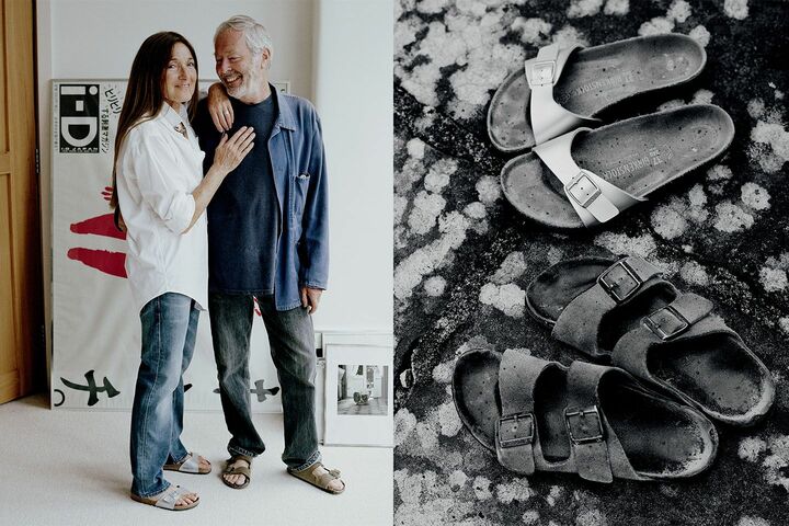 i-D Magazineの創設者であるテリー&トリシア・ジョーンズが彼らのサマセットの小屋でマドリードとアリゾナのサンダルを履いて撮影したもの。