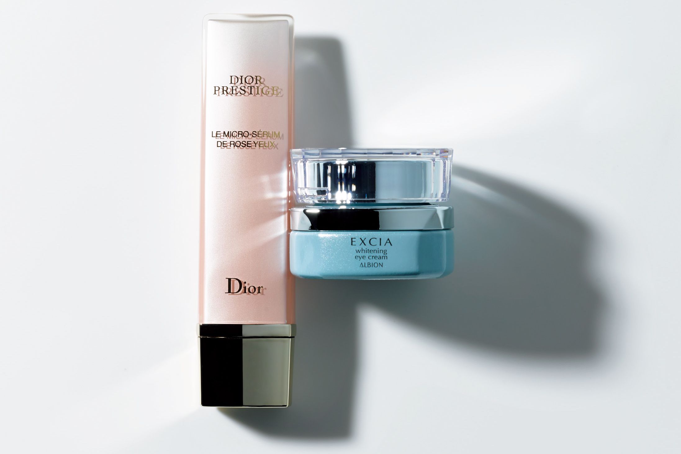 左から/■1:パルファン・クリスチャン・ディオール プレステージ セラム ド ローズ ユー 15ml ¥21,000、■2:アルビオン エクシアAL ホワイトニング アイクリーム 15g ¥18,000(医薬部外品)