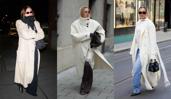海外セレブの白コートコーデ