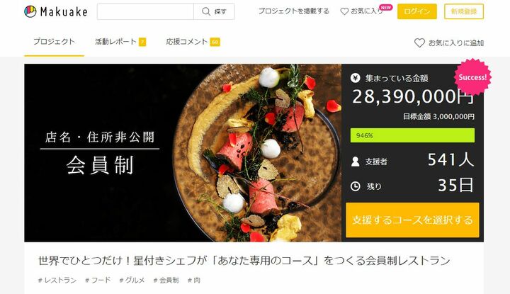 『Makuake』より。