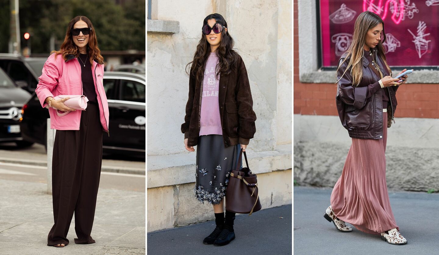 ピンク×ブラウンのおしゃれに身を包むエリカ・ボルドリン、ヴィクトリア・モンタナリ、ミラノコレクションにいたゲスト