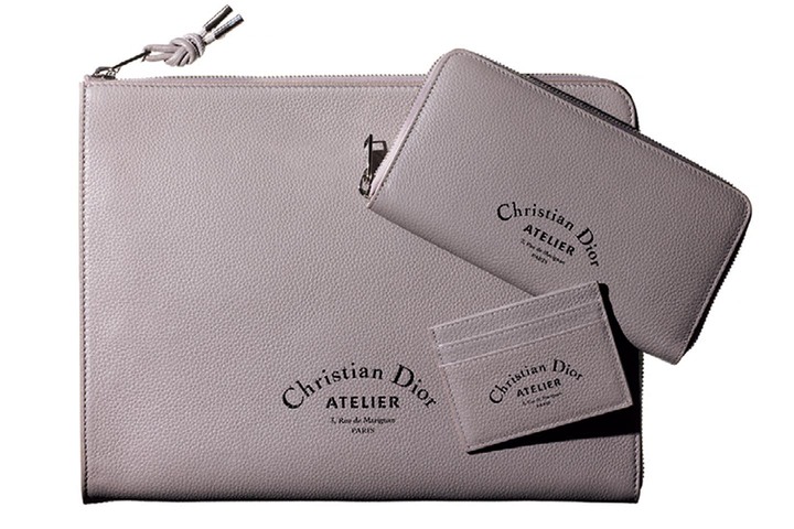クラッチポーチ￥180,000【縦25×横32×マチ2cm】・財布￥85,000【縦10.5×横19.8cm】・カードケース￥29,000【縦7.5×横10cm】（クリスチャン ディオール〈ディオール オム〉）　[Precious2018年11月号98ページ] 