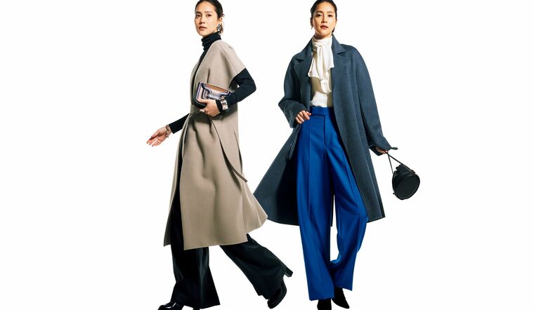 「着流しコート」ですっきり見せコーディネート2選