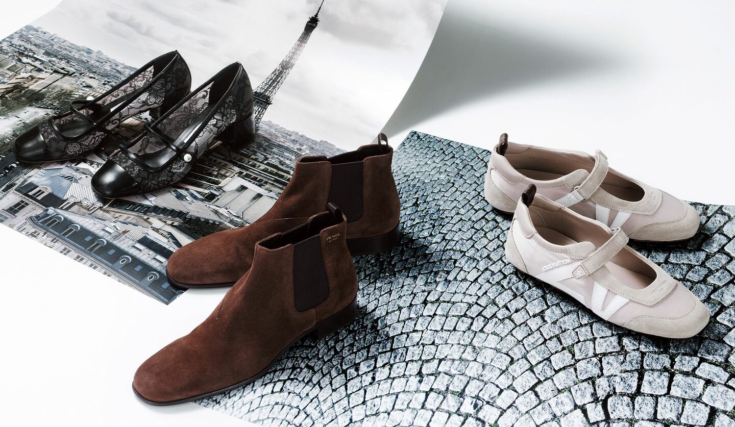 ルイ・ヴィトン、JIMMY CHOO、プラダの靴