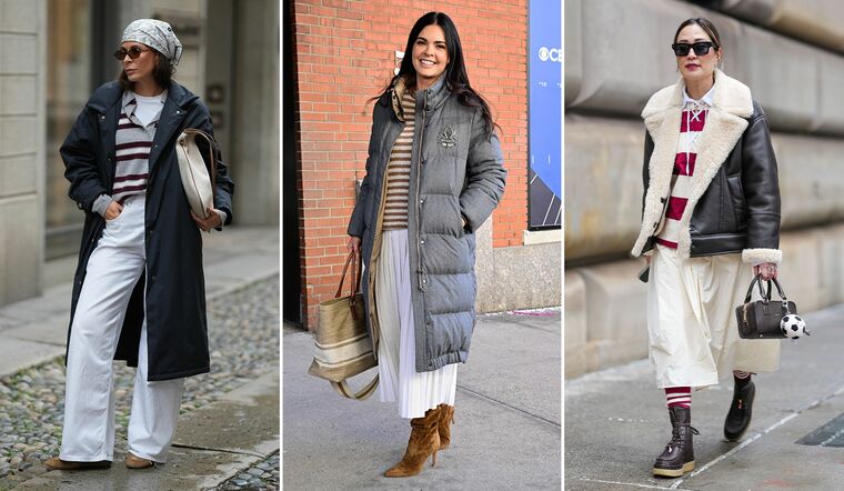 ボーダートップスを愛用するパトリシア・ウィルシュク、ケイティ・リー・ビーゲル、N.Y.コレクションの会場にいたゲスト