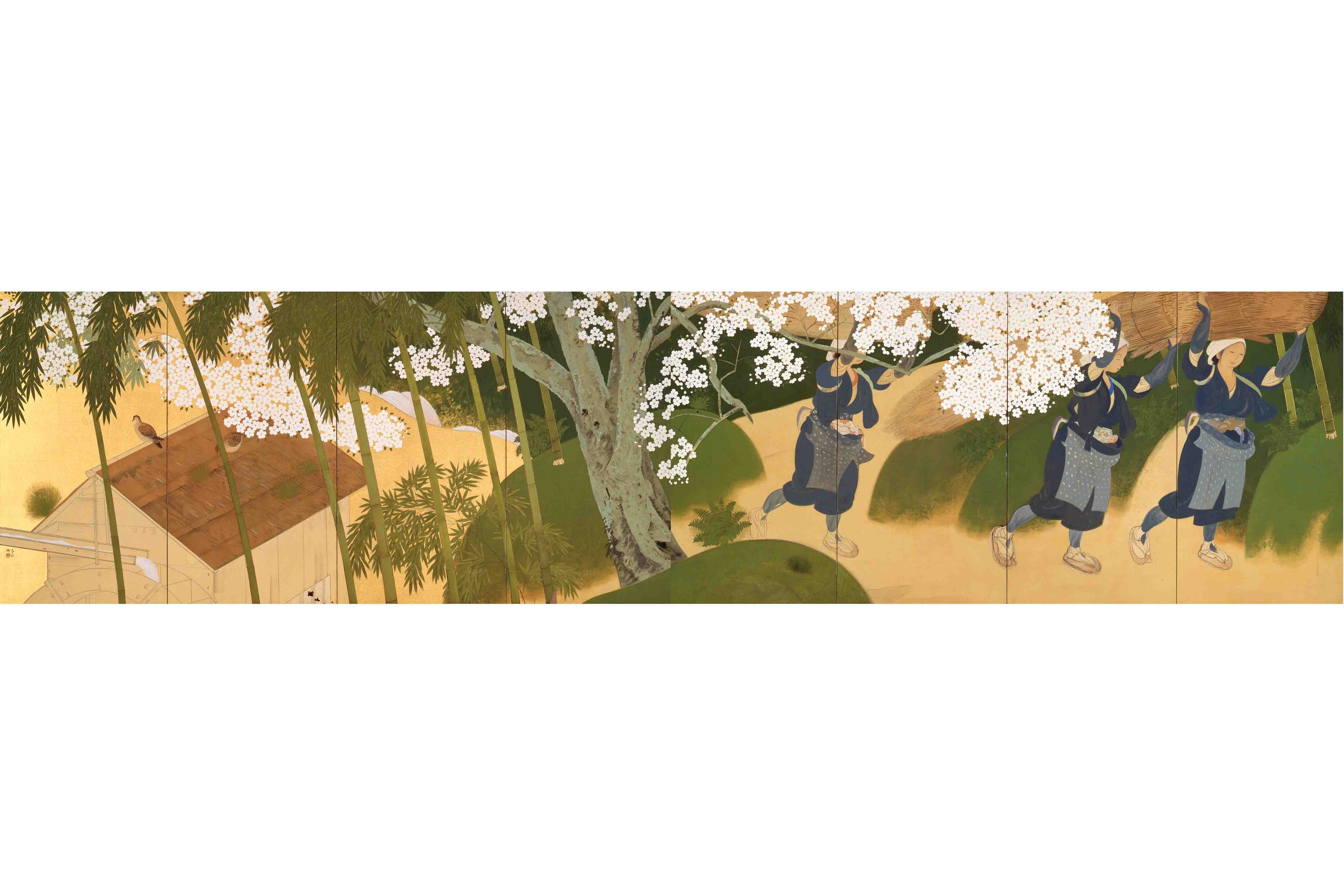 土田麦僊 《大原女》 1915(大正4)年 紗本金地・彩色 山種美術館
