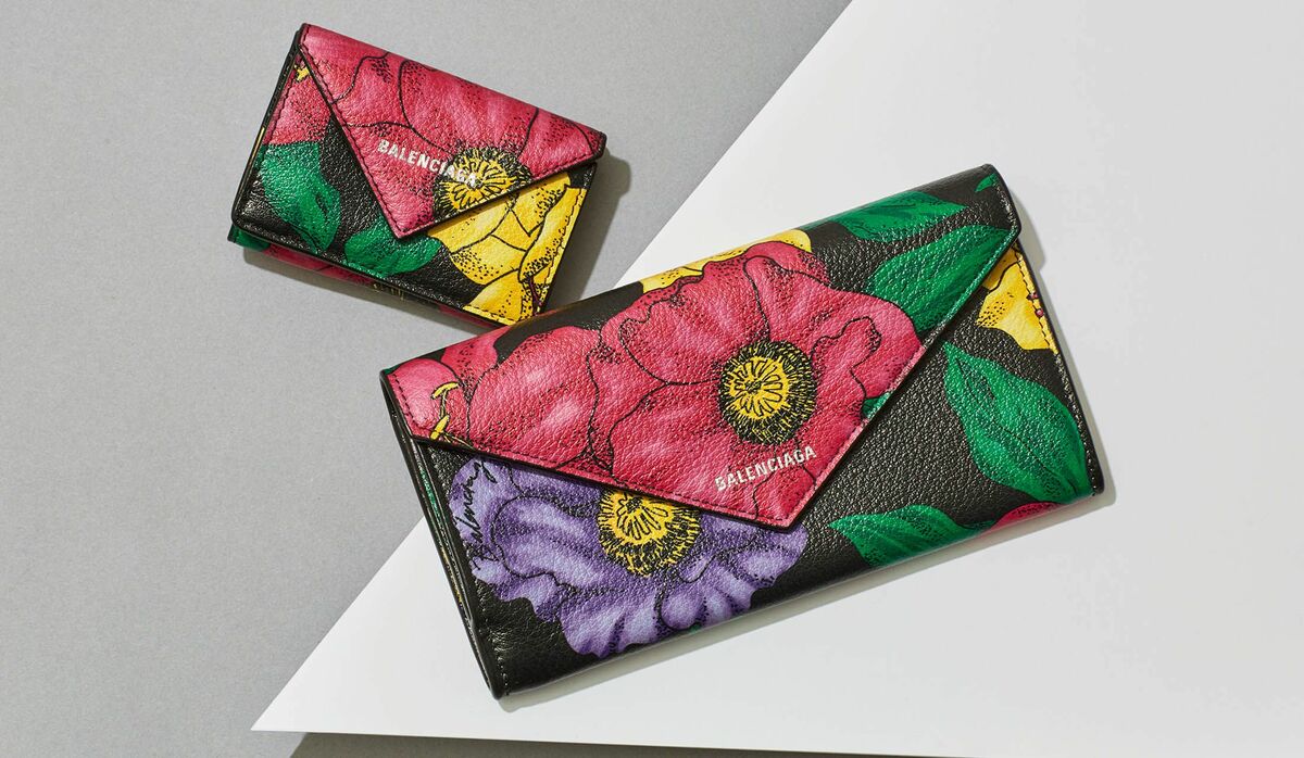 未使用級 バレンシアガ　三つ折り財布 花柄　ペーパーミニウォレット 付属品あり BALENCIAGA(バレンシアガ) / バレンシアガ/三つ折り財布