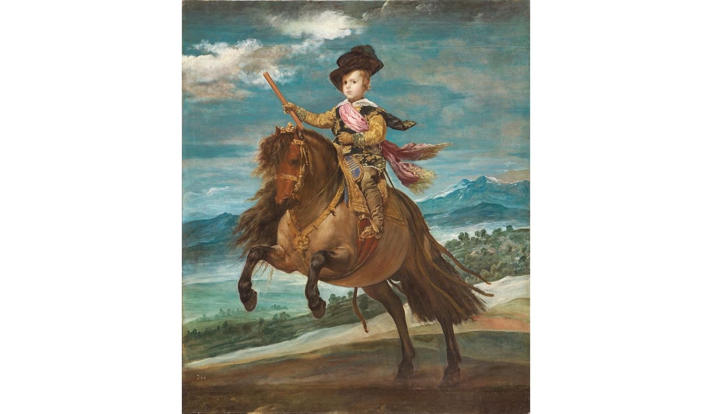 「プラド美術館展 ベラスケスと絵画の栄光」で展示される、ディエゴ・ベラスケスの『王太子バルタサール・カルロス騎馬像』