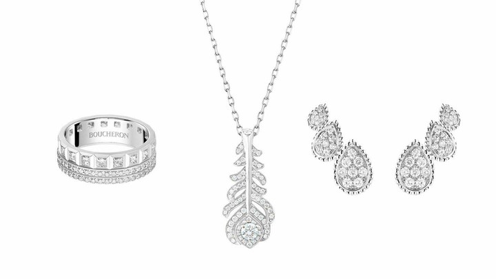 ブシュロンのダイヤモンドリング、ネックレス、ピアス