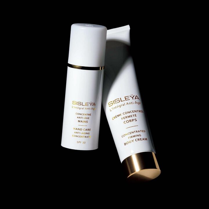 左／シスレー シスレイヤ インテグラル コンセントレート ハンド SPF30 75ml ￥14,500・右／シスレー シスレイヤ インテグラル コンセントレート ボディ クリーム 150ml ￥33,000　［Precious2019年5月号168ページ］