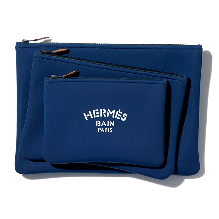 フラットポーチ「ネオバン」￥33,000【縦15×横21cm】・￥34,000【縦20×横28cm】・￥38,000【縦25×横34cm】（エルメスジャポン）　[Precious2019年1月号112ページ]