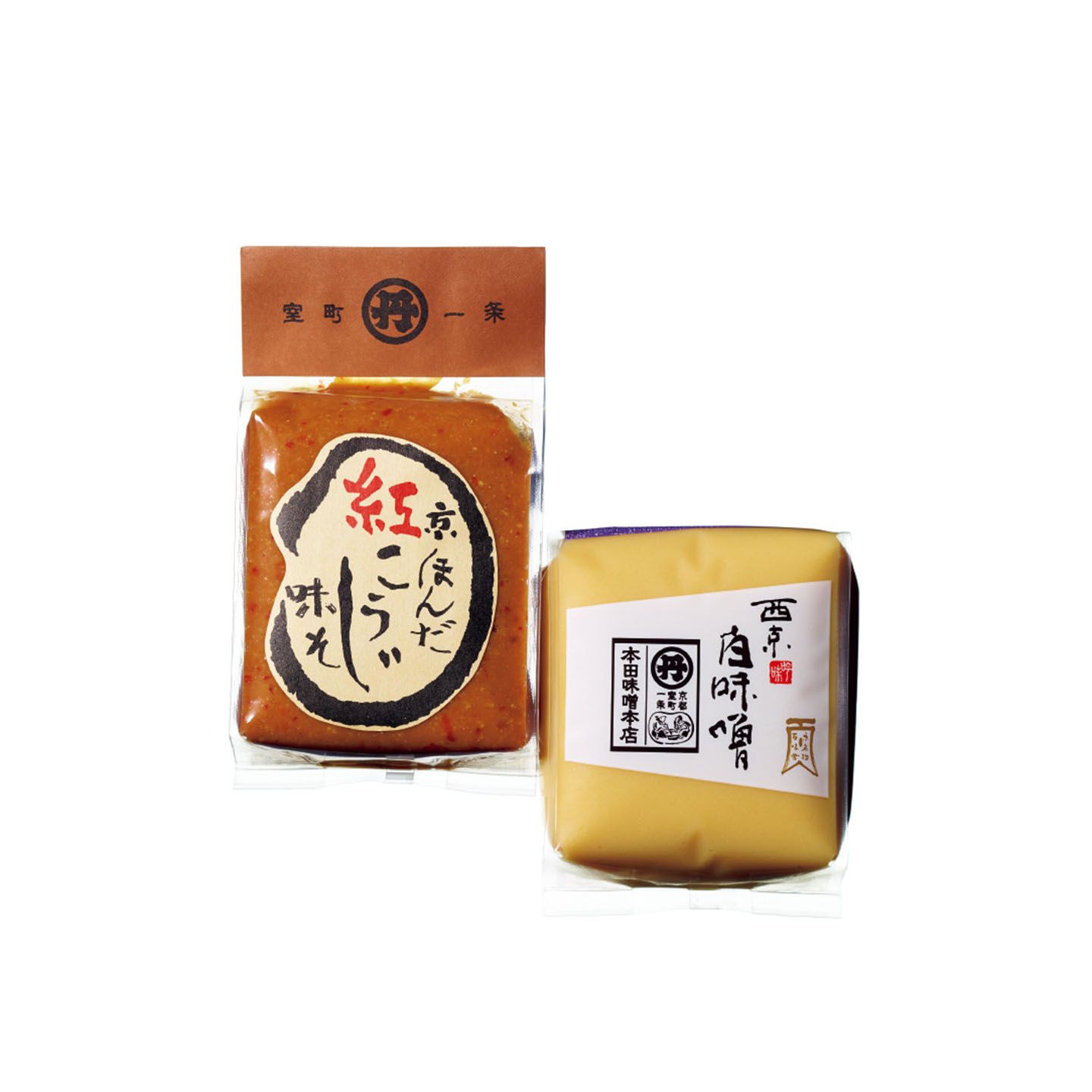 西京白味噌【500g】¥600・紅こうじ御味噌【500g】¥900(税抜)