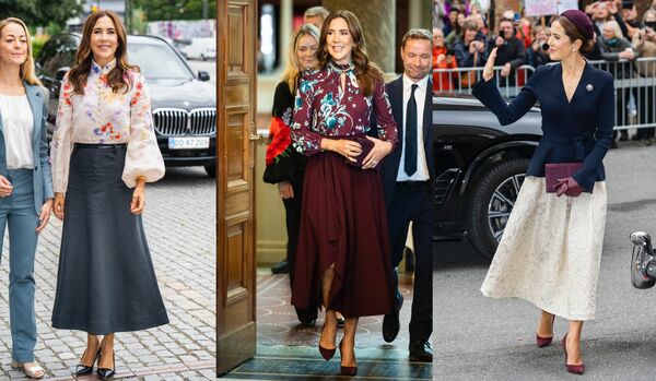 ほんのりフレアが秋の気分！デンマーク「メアリー王妃」の優美なミディスカートコーデ３選【ロイヤルセレブの最新スタイル】