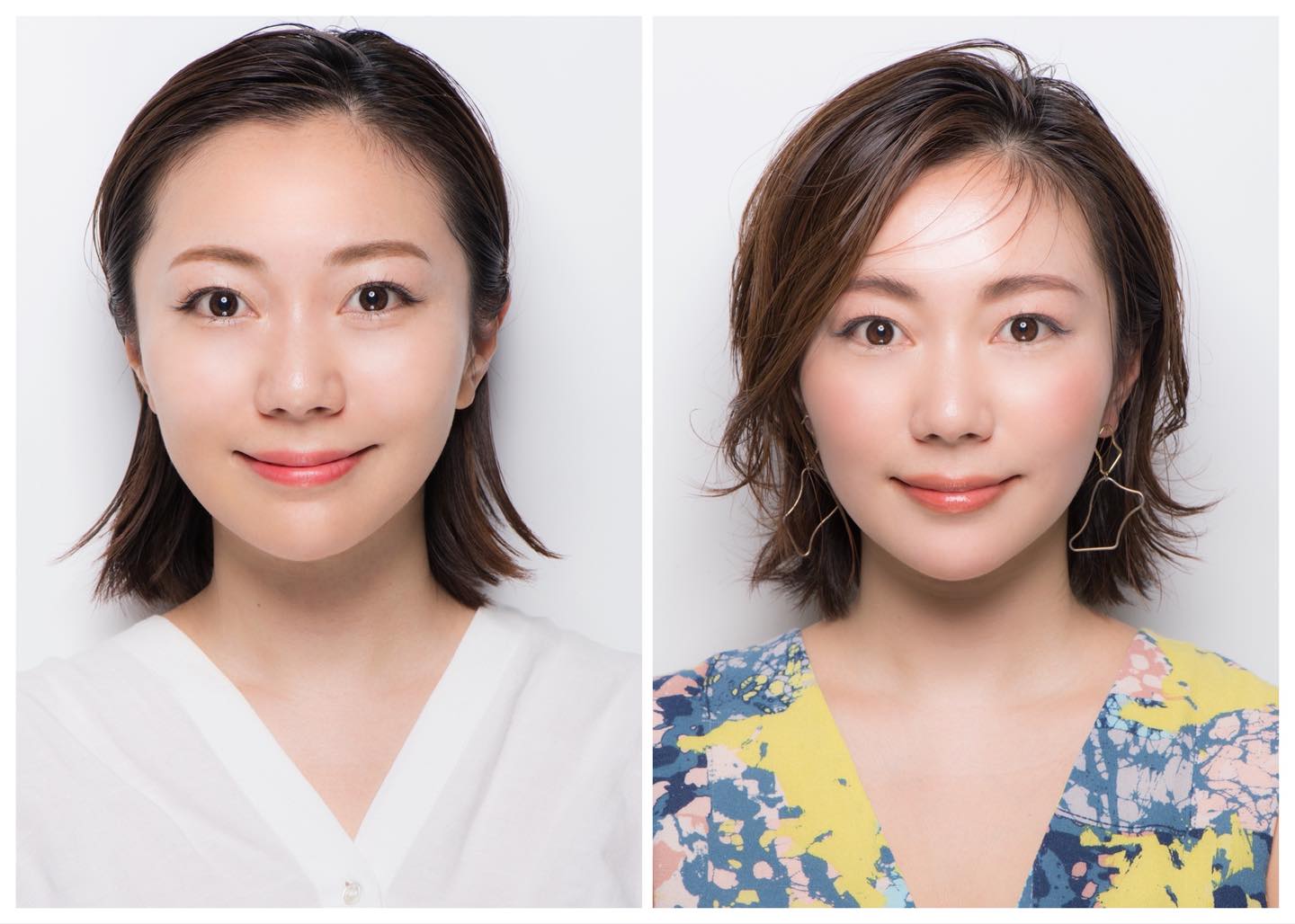 明るくのっぺりとした、いかにも描きました感のある眉が残念なセルフメイクから、立体感とナチュラルさのある今どき大人眉が上品な長井メイクへ・