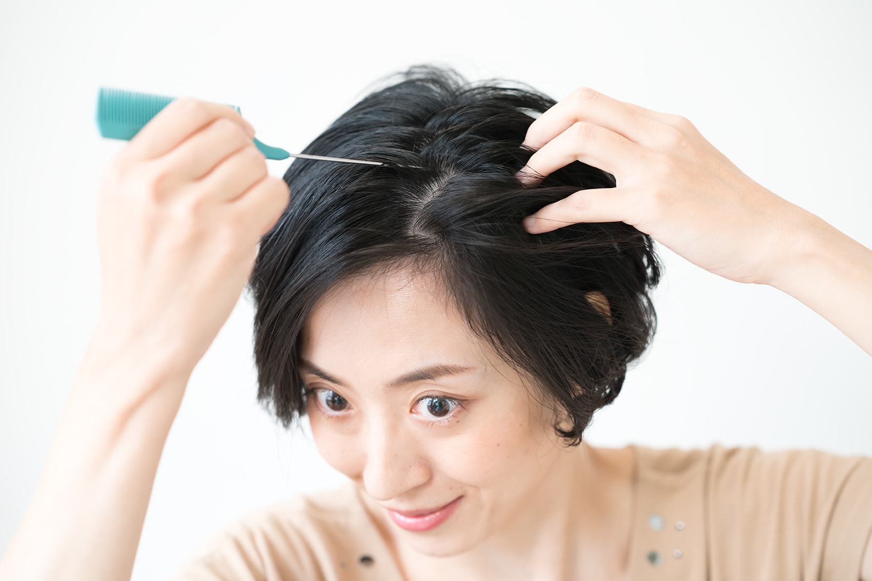 ジグザグ分け目が重要。