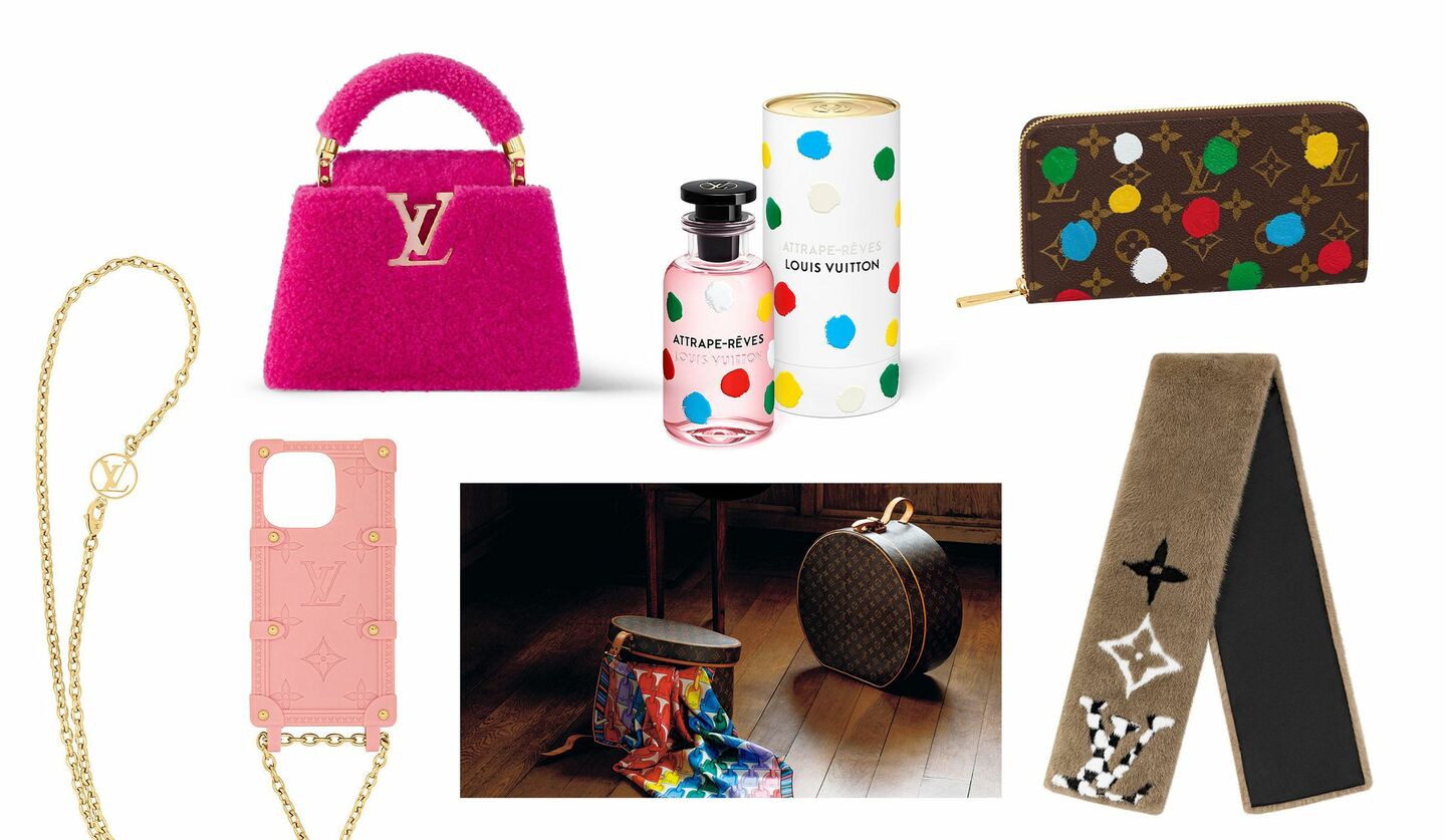 Precious.jpで１月に紹介したルイ・ヴィトンのバッグ、香水、小物の写真