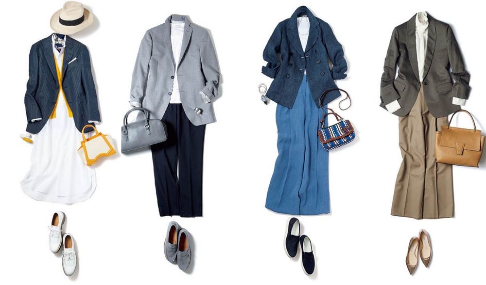 夏のテーラードジャケットコーデ10選 グレー ネイビー 黒のレディース着こなし集 Precious Jp プレシャス