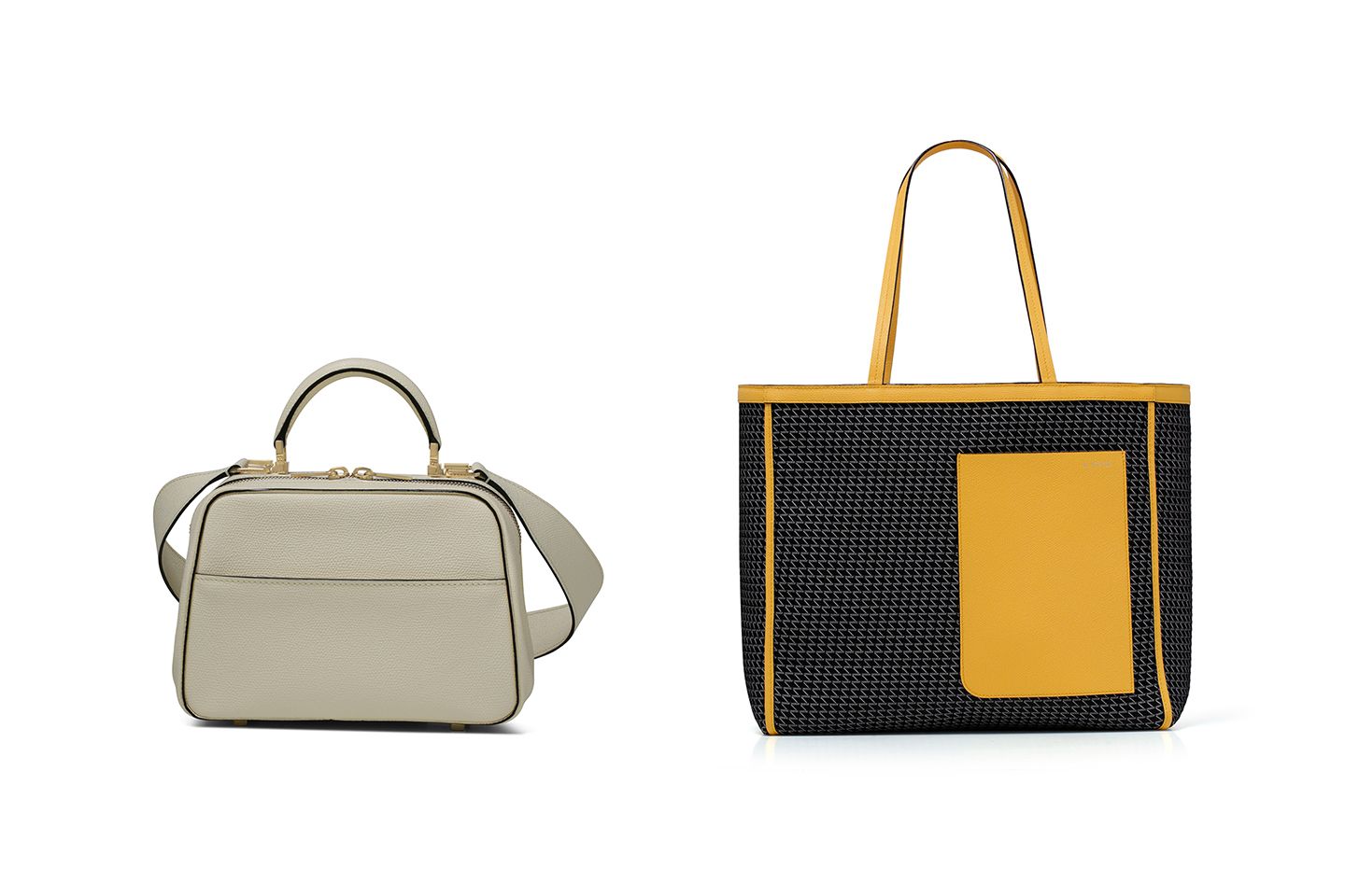 左 バッグ「SerieS」【縦17×横26×マチ11cm】¥395,000・右 バッグ「K-Val Tote」【縦29×横33.5×マチ16cm】¥149,000(税抜)※日本限定展開