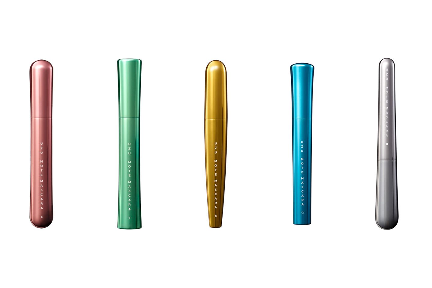 左から、UZU MOTE MASCARA™️ VOL.6、VOL.7、VOL.8、CLEAR(クリア)、MICRO(マイクロ)各¥1,800