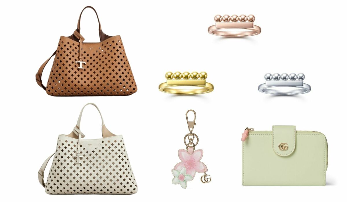 トッズのバッグ、グッチのスモールレザーグッズ、TASAKIのジュエリーに