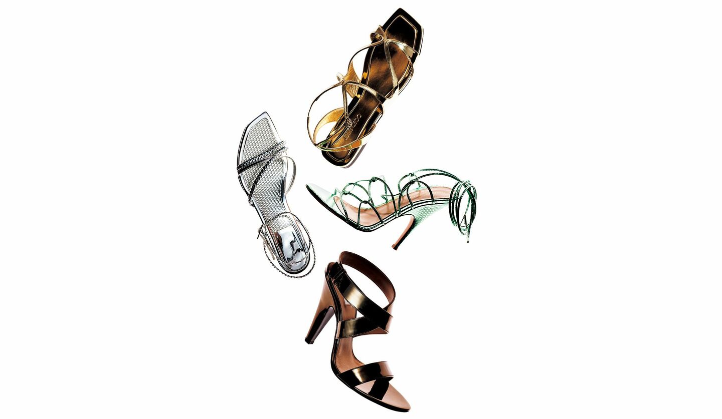 JIMMY CHOO、ジャンヴィト ロッシ、アライア、セルジオ ロッシのメタリックカラーのサンダル