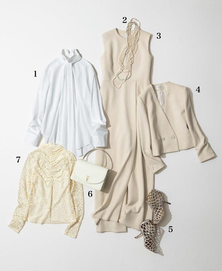 好印象な華やかさを後押しする「ホワイト」のウエア＆小物