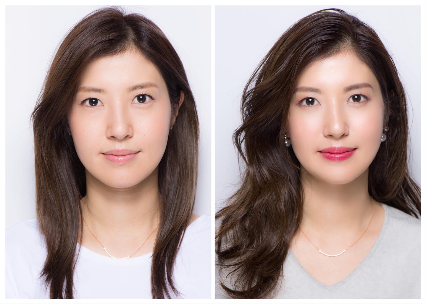 自眉部分と描き足した部分の境目が目立つセルフメイクから、境目が目立たない自然な美眉の長井メイクへ。