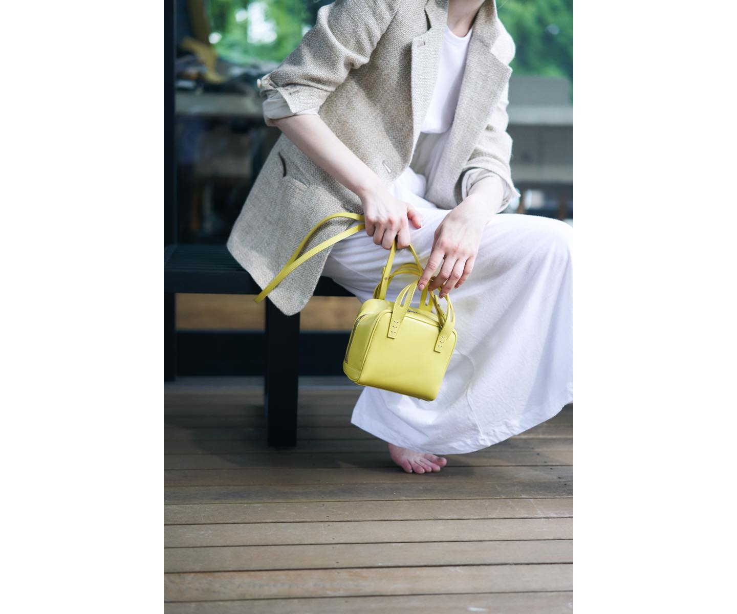 新たに登場した「HAPPY」Sサイズ。バッグ¥49,000(税抜)