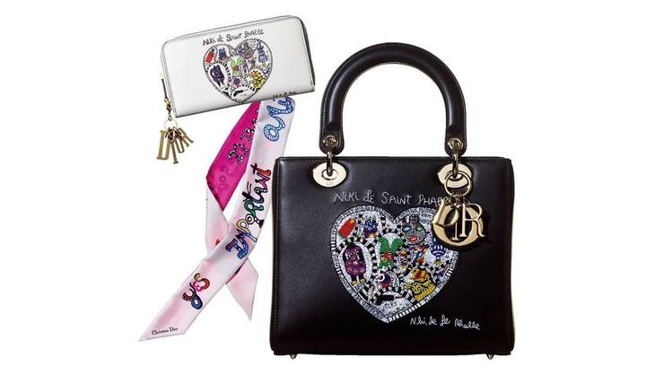 ディオールのハンドバッグ「レディ ディオール」、財布、スカーフ「ミッツァ」