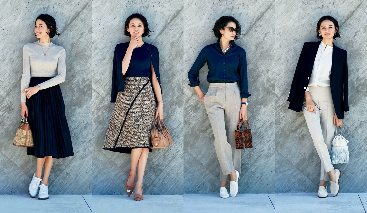 透明感のある女性に見える ネイビー ペールベージュ の着こなし4選 Precious Jp プレシャス 透明感のある女性に見える ネイビー ペールベージュ の着こなし4選 Precious Jp プレシャス