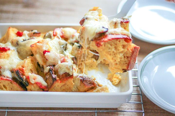 「ベーコンとチーズのストラータ」