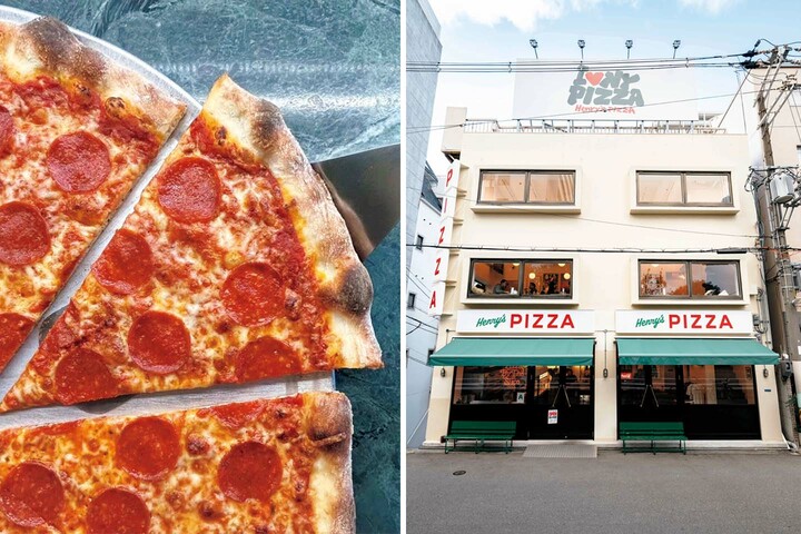 「Henry’s PIZZA」のピザと外観カット