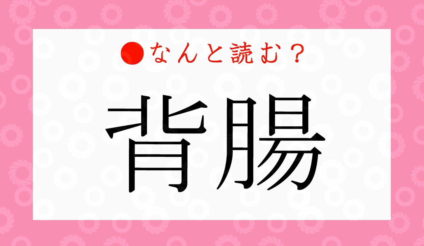 日本語クイズ　出題画像　難読漢字　「背腸」なんと読む？