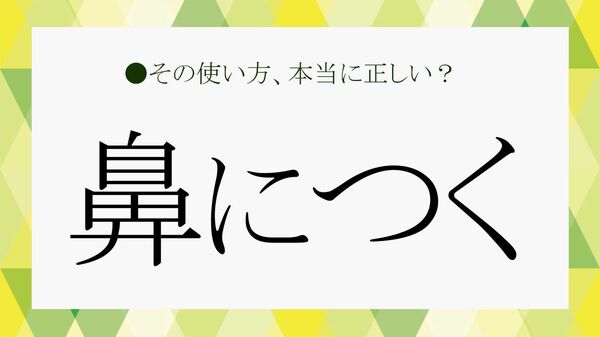 「鼻につく」とは? 意味・由来・正しい使い方を例文で解説|職場で「鼻につく人」との付き合い方も【大人の語彙力強化塾】