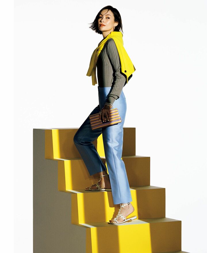 春コーデ_1,ニット_1,パンツ_1