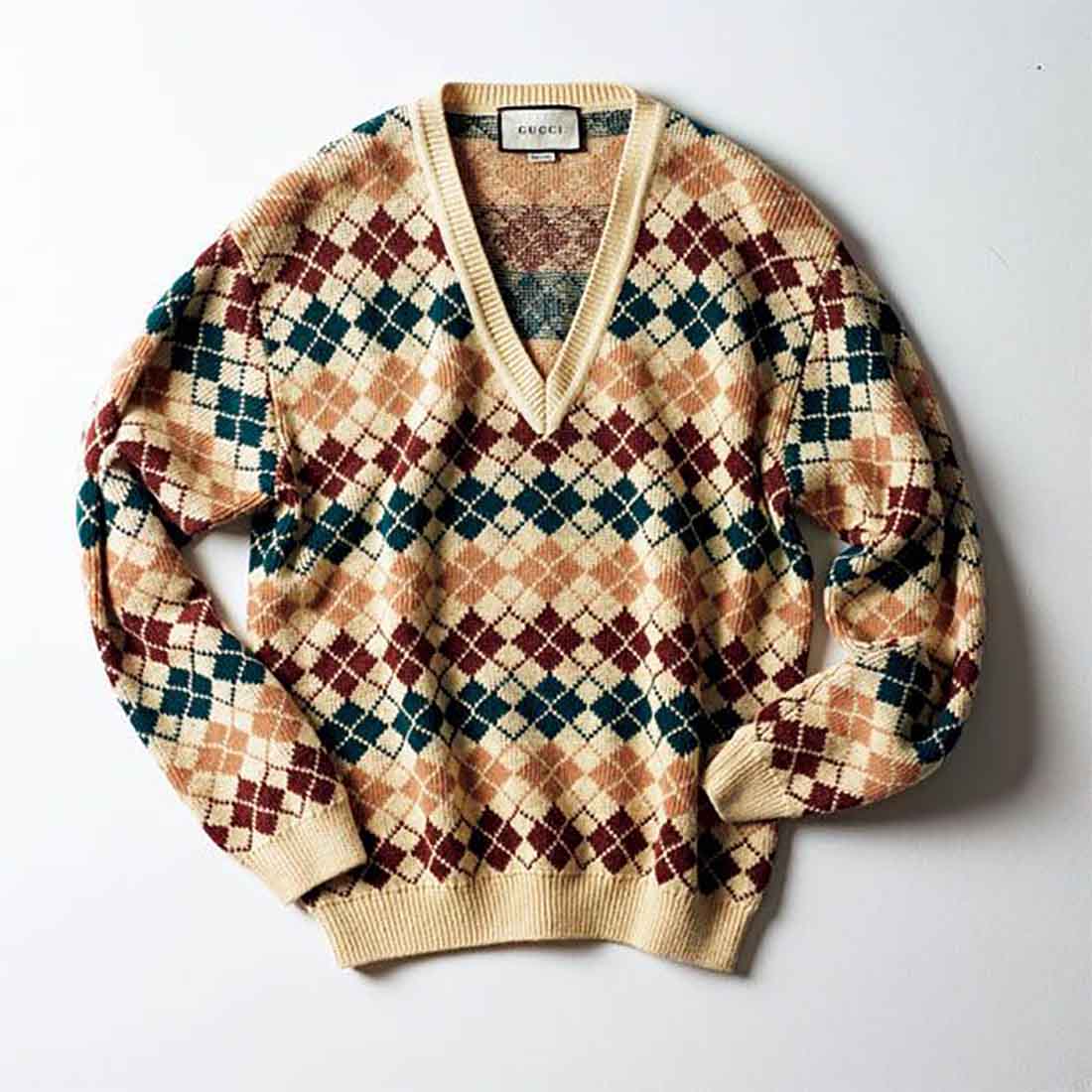 アーガイルニット¥145,000(グッチジャパン)撮影/小池紀行(パイルドライバー)