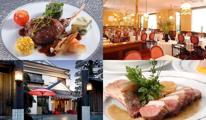 横浜のレストランの内観や料理の写真4枚