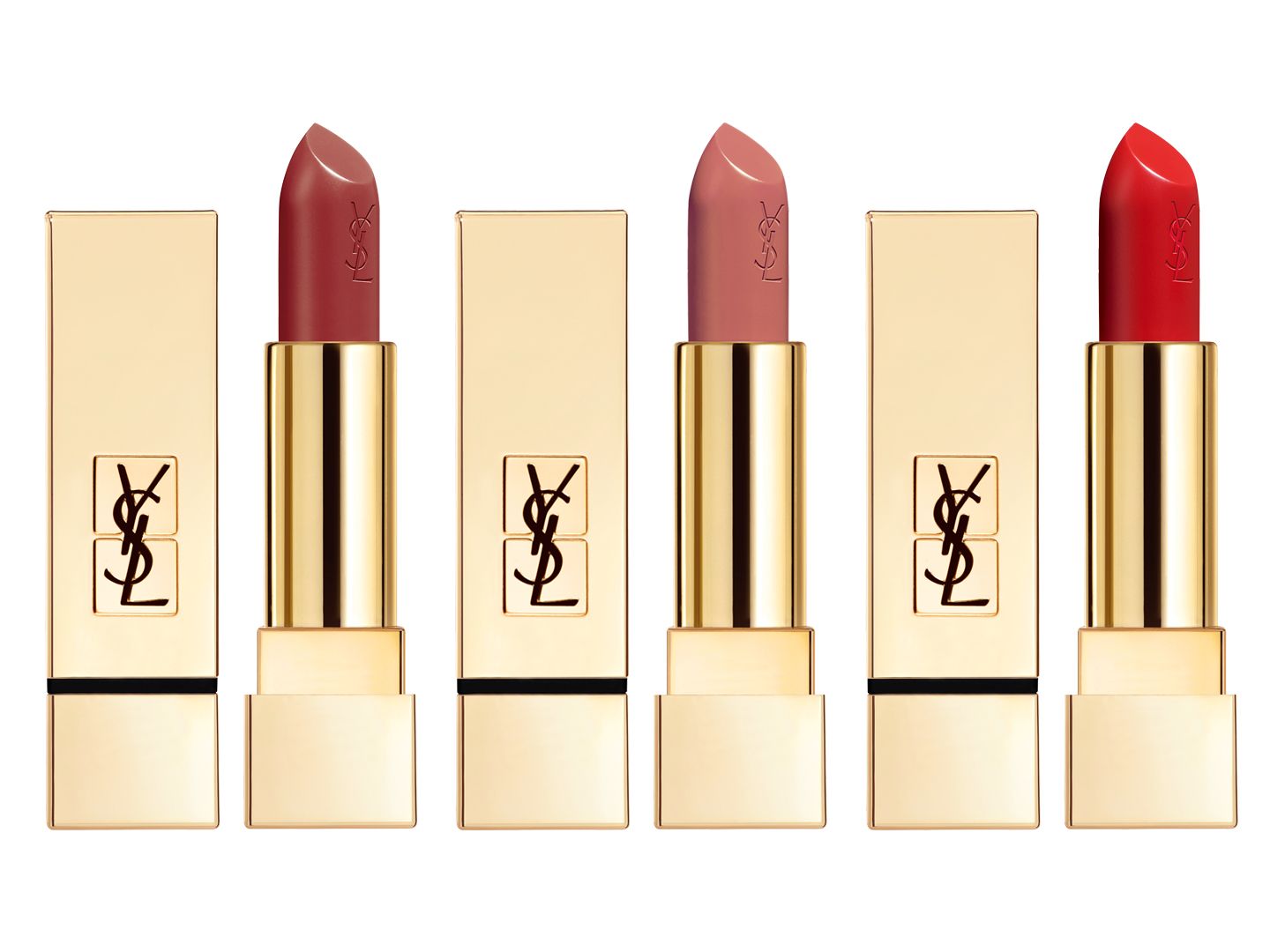 イヴ・サンローラン ルージュ ピュールクチュール SPF15 新9色(左からNo.83、No.85、No.87) ¥4,100