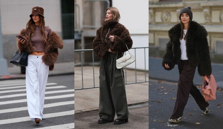 海外インフルエンサーの茶色ブルゾンコーデ