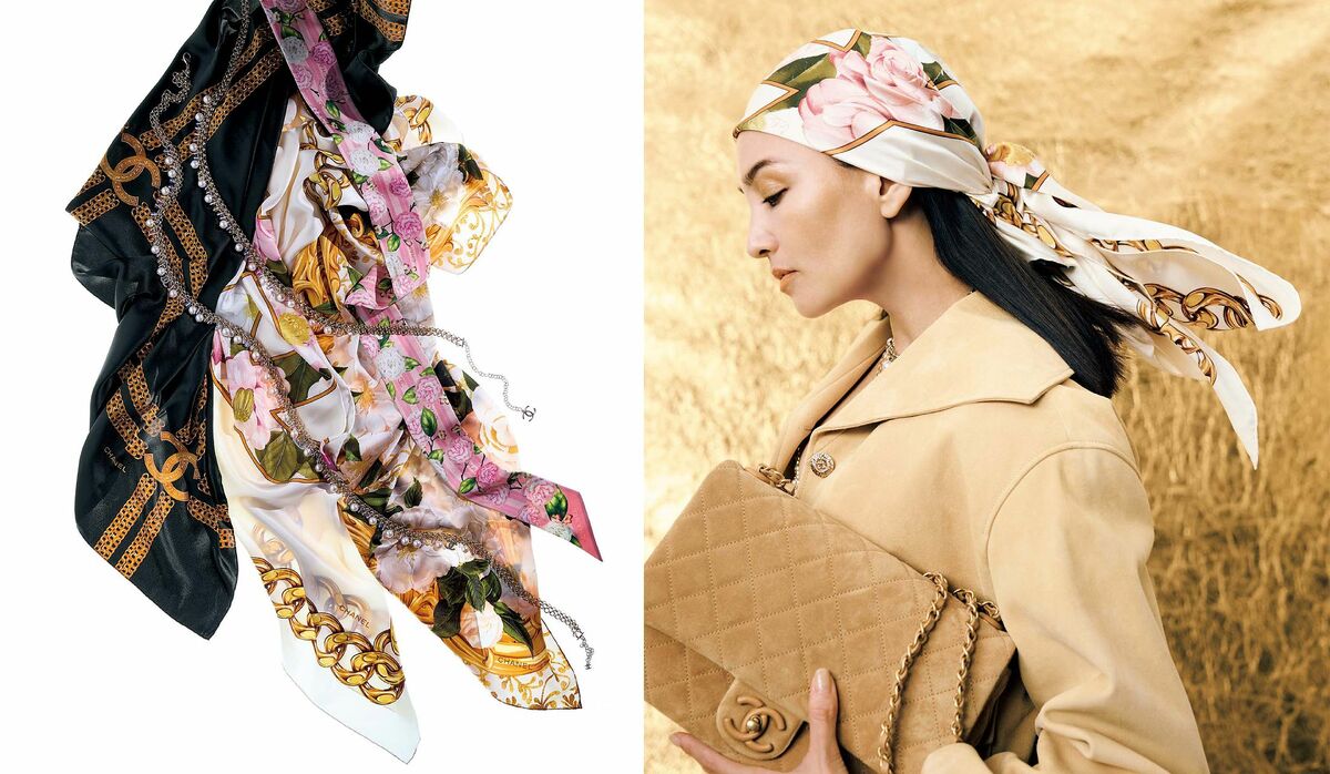 ヘッドスカーフに、ベルトとしてあしらうなど自由なアレンジを楽しんで