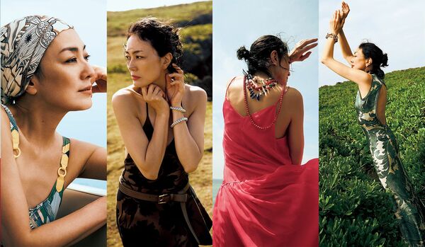 板谷由夏さんが南の島で【洗練のリゾートスタイル】を纏う——エルメス、トッズ、エトロ…etc【１週間分の最新リゾートスタイル】