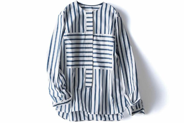 ストライプシャツ￥39,000（ザ シークレットクロゼット神宮前〈シクラス〉）　［Precious2019年6月号127ページ］