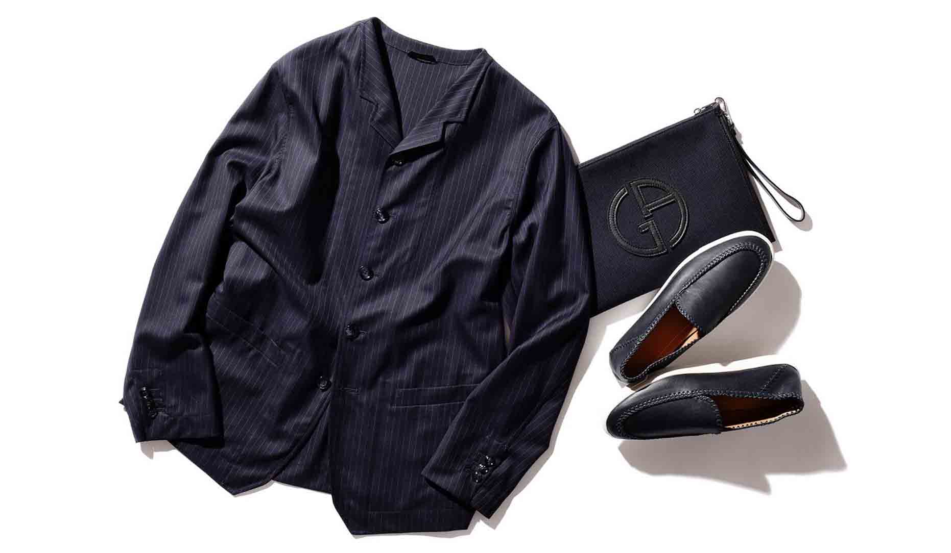 ジョルジオ アルマーニのジャケット、靴、鞄